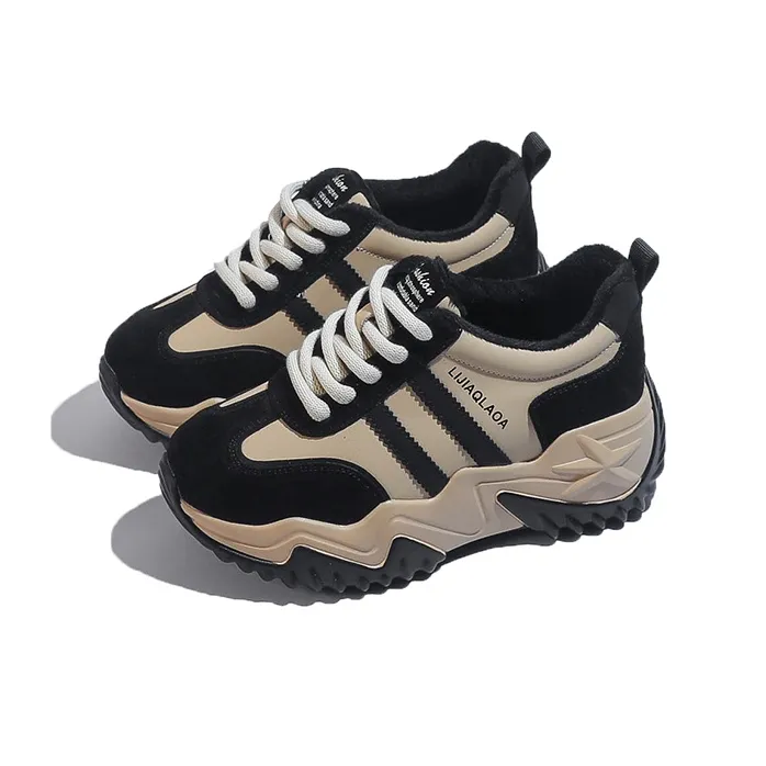 DK.VAN Abrasion Resistant Low Top Chunky Sneakers 7cm Women's Apricot-31