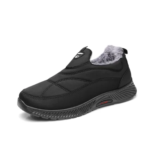 Strongman Dad Padded Shoes Warm Thickened And Fleece-Lined Cotton Slip-Resistant Water-Repellent Men's Black Coffee