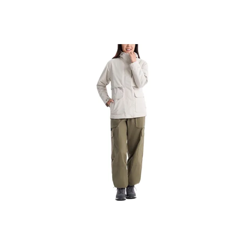 Columbia Hiking Waterproof And Windproof Windbreaker Jacket Women's White-3