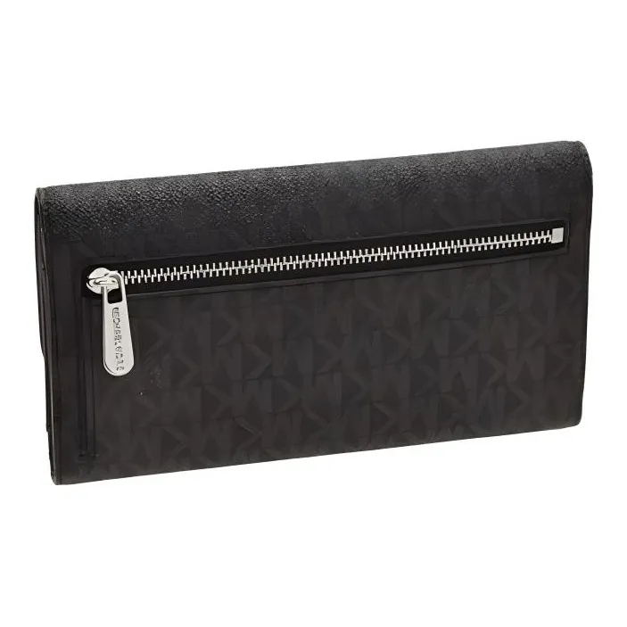 MICHAEL KORS Jet Set Leather Wallet Tubas Women's Black-1
