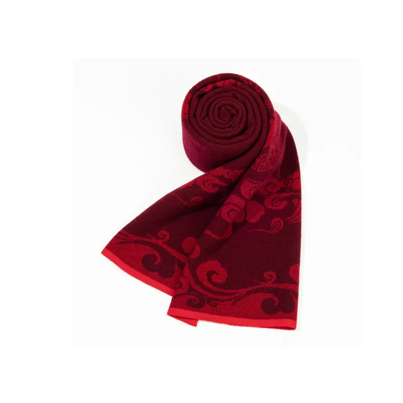 Shanghai Story 100% Sheep Wool Knit Scarves Unisex Double Sided Red 7 Colors Available-4