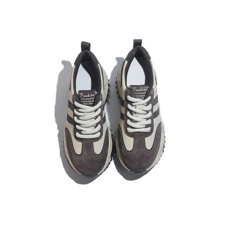 DK.VAN Abrasion Resistant Low Top Chunky Sneakers 7cm Women's Apricot-17