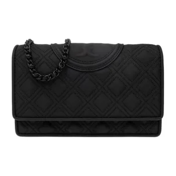 TORY BURCH Fleming Leather Wallet, Shoulder Bag, Crossbody Bag Women's Black