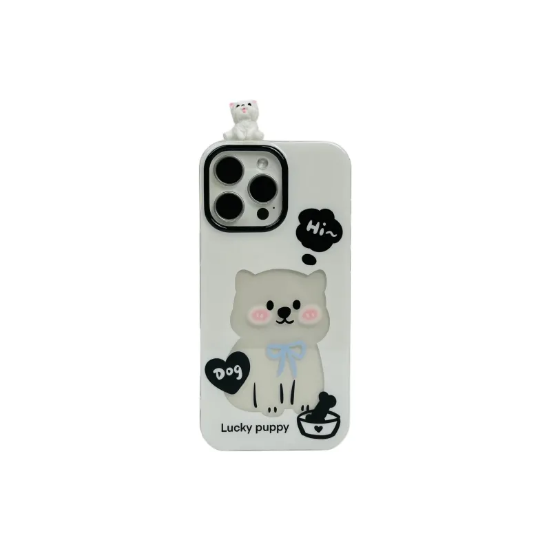 Wei Xin Acrylic Material Cut Out Puppy Phone Cases Compatible With IPhone 16/15 Pro Max/Apple 13/14 Pro Max/12-0