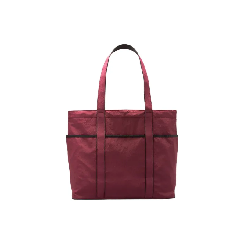 Lululemon Recycled Nylon Tote Bag Shopping Bag Shoulder Bag Handbag Unisex Garnet Red & Black-1