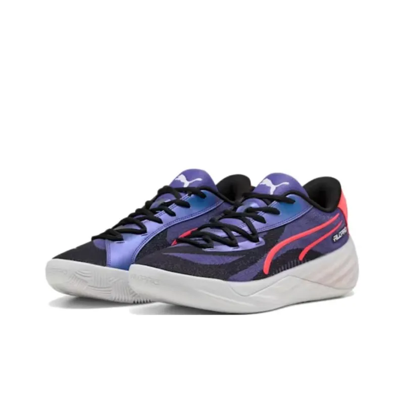 PUMA All Pro Nitro Anti Slip Wear Resistant Low Top Basketball Shoes Men's Purple-2