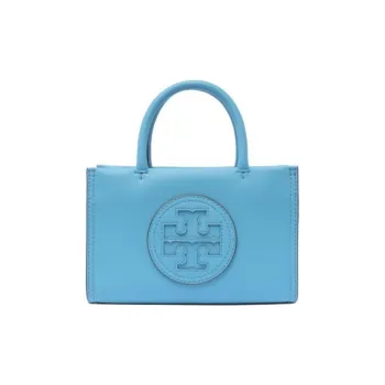 TORY BURCH Ella Synthetic Leather Tote Bag Shopping Bag Shoulder Bag Crossbody Bag Handbag Mini Women's Sky Window Blue