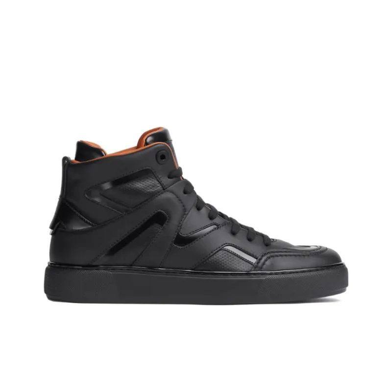 Ermenegildo Zegna Skateboard Shoes Men High Top Black-1