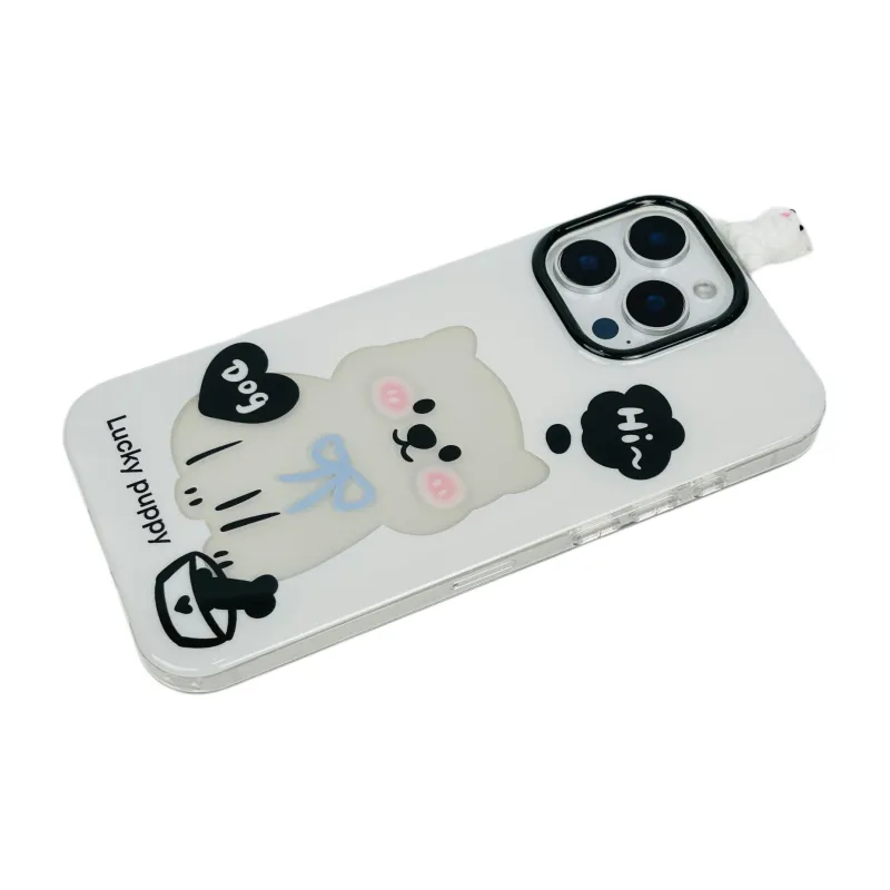 Wei Xin Acrylic Material Cut Out Puppy Phone Cases Compatible With IPhone 16/15 Pro Max/Apple 13/14 Pro Max/12-3