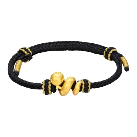 OIDSG Chinese Zodiac Snake Zodiac Year #Good Luck Solid Gold Fixed Price Gold Bracelet Unisex