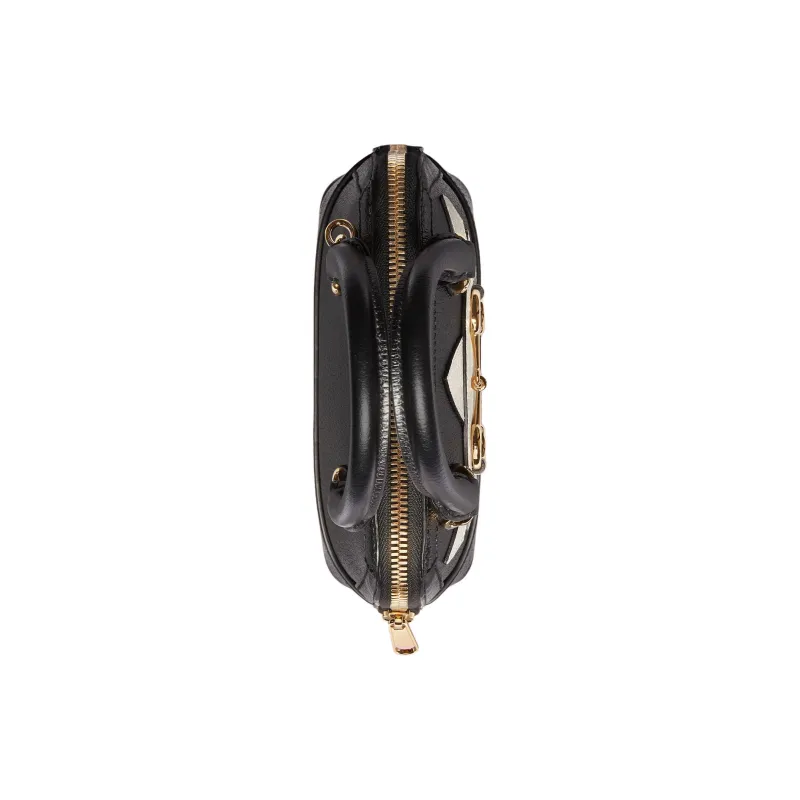 GUCCI Adidas Collaboration Leather Shoulder Bag Crossbody Bag Handbag Mini Women's Black-6