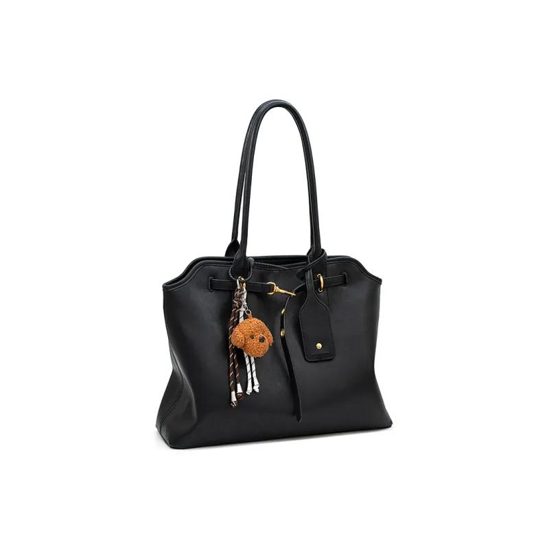 Vigno Synthetic Leather Tote Shoulder Bag Regular Women's Yellow Brown/Black/Coffee-1