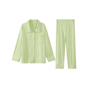 WANANNI Pajama Set Women's Red Bamboo Green