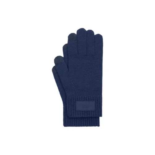 COACH Milu Wool Knit Gloves Unisex Blue