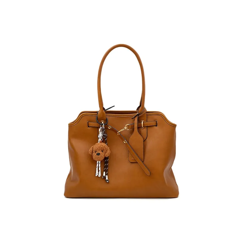 Vigno Synthetic Leather Tote Shoulder Bag Regular Women's Yellow Brown/Black/Coffee-6