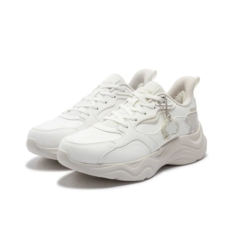 361° Linglong Series Anti Slip And Wear Resistant Warm Low Top Casual Shoes Women's White-2