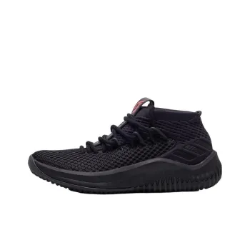 Adidas D Lillard 4 Anti Slip Wear Resistant Mid Top Basketball Shoes Unisex Black