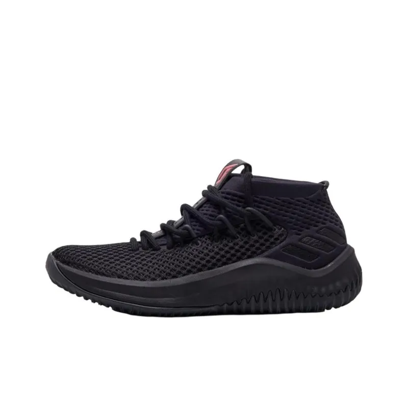 Adidas D Lillard 4 Anti Slip Wear Resistant Mid Top Basketball Shoes Unisex Black-0