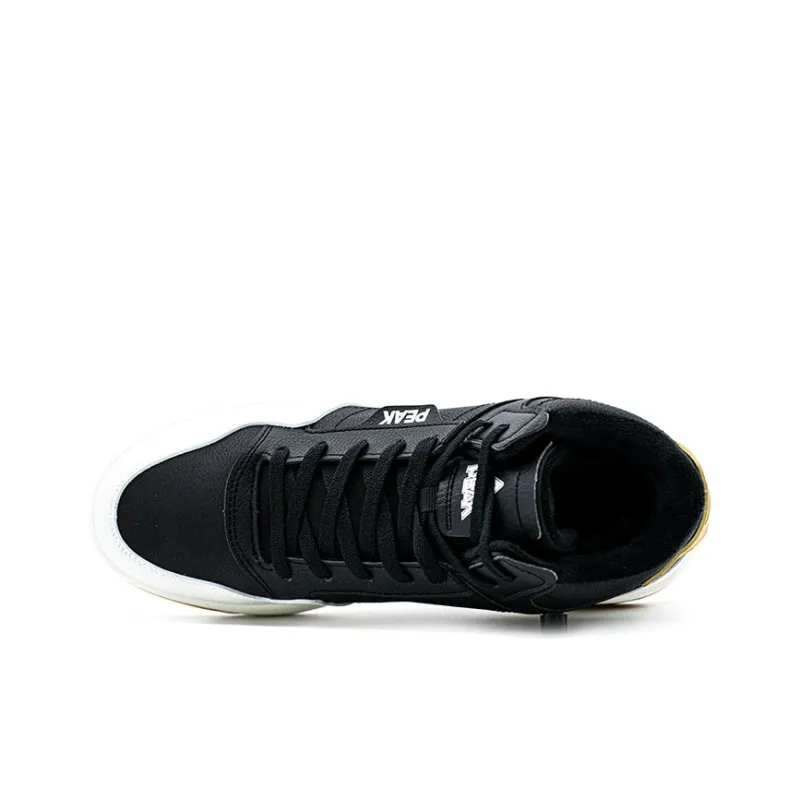 PEAK Taichi 910 Warm Cushioning High Top Skateboard Shoes Men's Black White-2