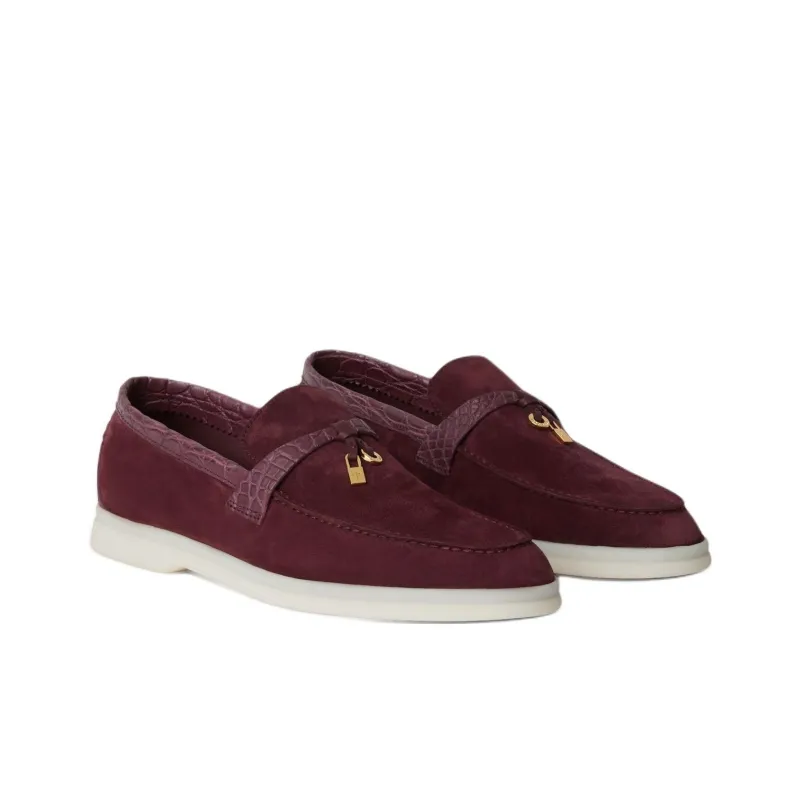Loro Piana Summer Charms Walk Loafers Women's Fuchsia-2