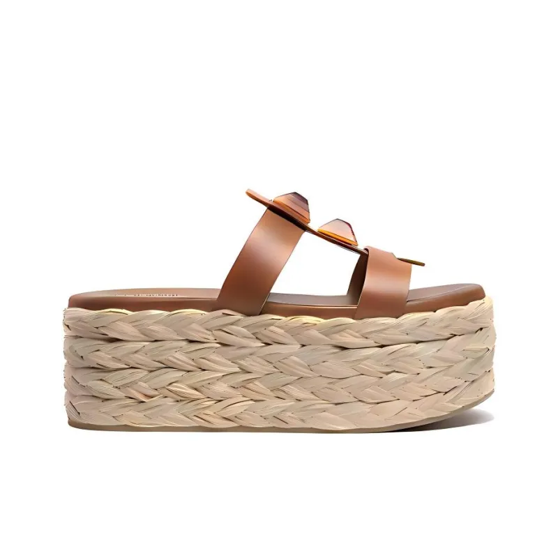 SARTORE Slide Slippers 7cm Women's Brown-1