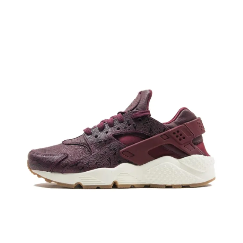 Nike Air Huarache Run Anti Slip Wear Resistant Low Top Running Shoes Unisex Red Brown-0