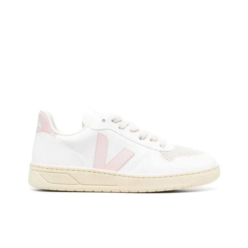VEJA V 12 Leather White Pink Women's-1