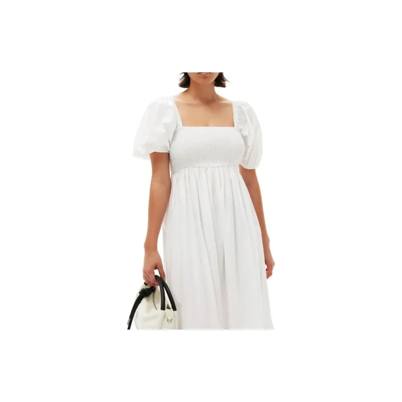 GANNI Puff sleeve Organic Cotton Dress-3