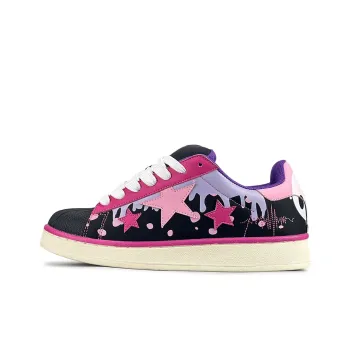 LuzaoT SUPER DRAG Shell Shoes Anti Slip Wear Resistant Low Top Skateboard Shoes Women's Black Pink Purple
