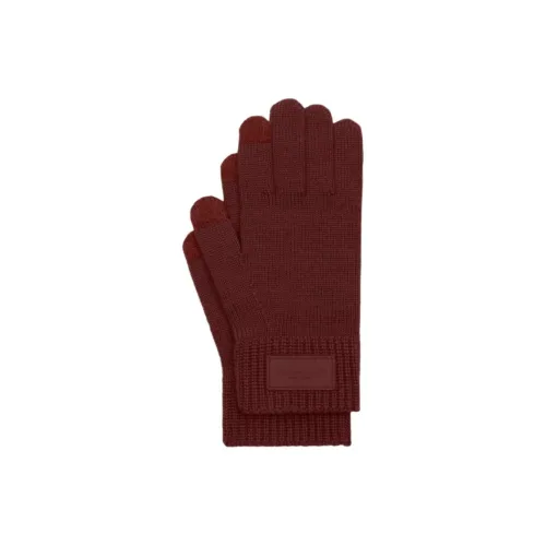 COACH Milu Wool Knit Gloves Unisex Red