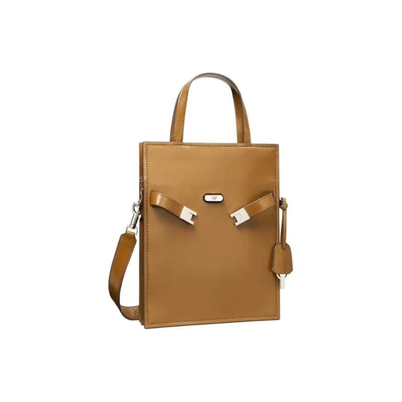 TORY BURCH Lee Radziwill Leather Shoulder Bag, Crossbody Bag, Handbag Small Size Women's Oak-1