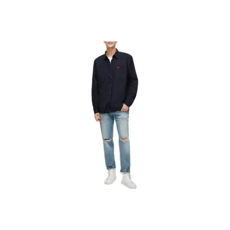 Hugo Logo appliqué Cotton Shirt-1