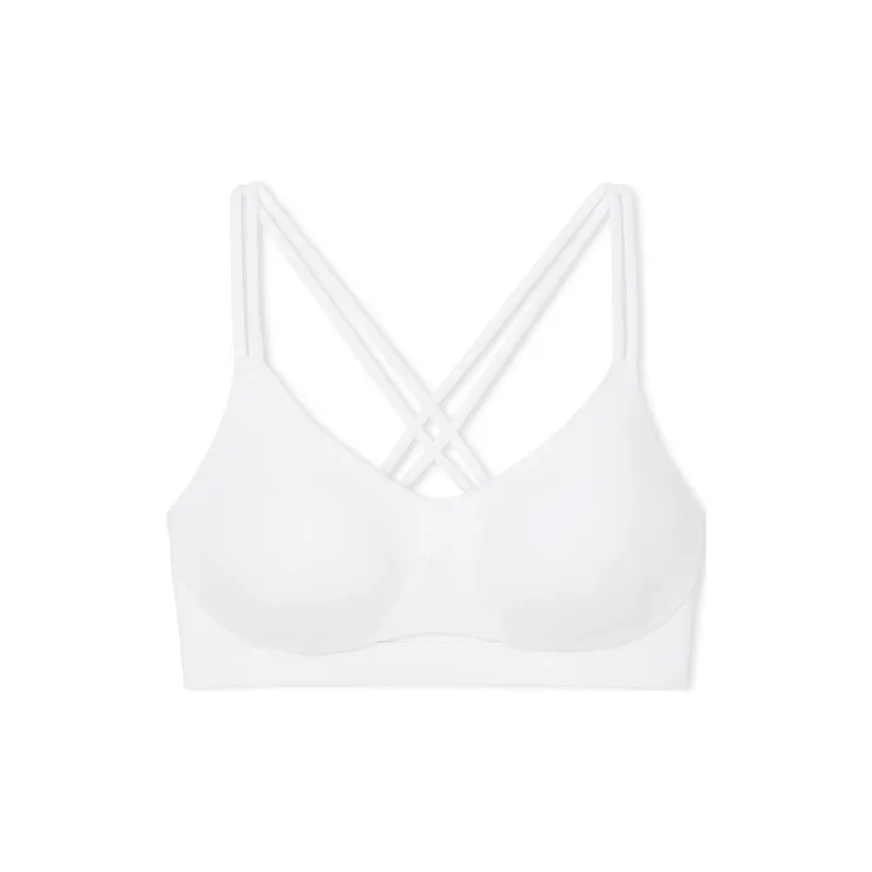 Victoria's Secret VSX VSX Elevate Strappy-Comfort Sports Bra /Vs White Bra Women's White-0