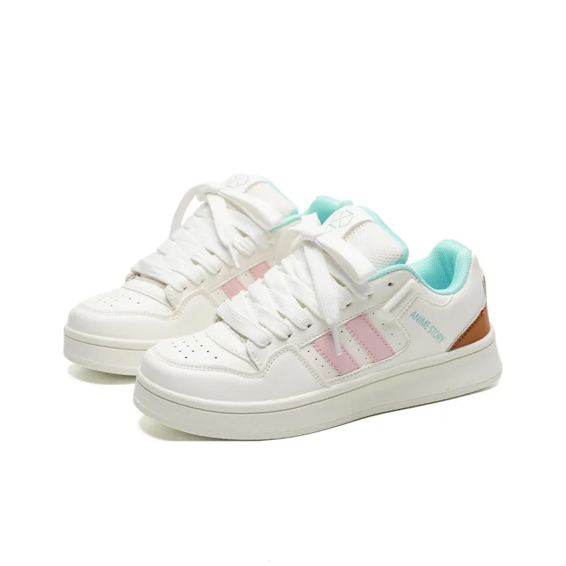 KAAVER OTTO Wear-Resistant Low-Top Skateboard Shoes Unisex White Blue-8