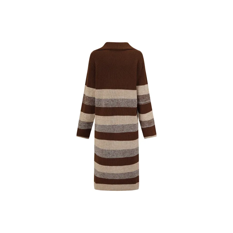 UPNANAWANG Long Sleeved Dresses Women's Brown-1