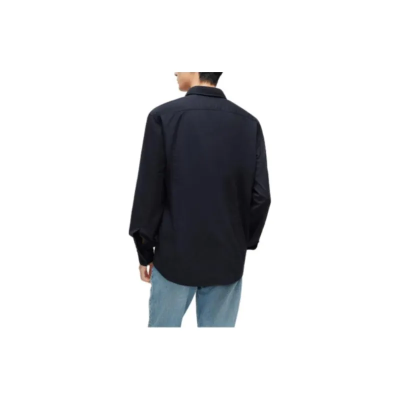 Hugo Logo appliqué Cotton Shirt-3