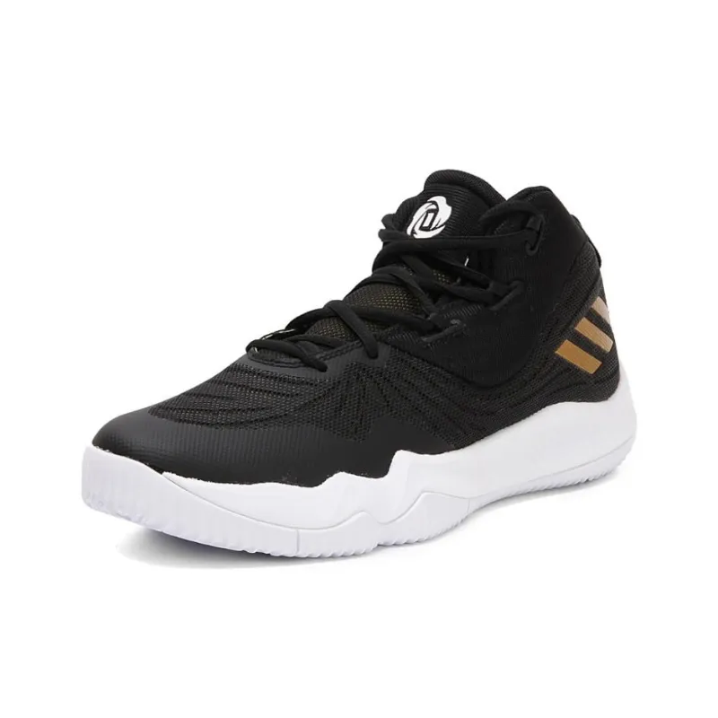 Adidas D Rose Dominate Anti-Slip Wear-Resistant Mid-Top Basketball Shoes Men's Black-2