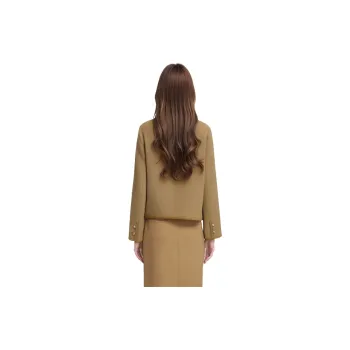 Mapping Cropped Coats Women's Camel