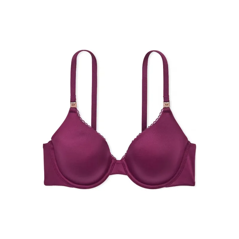 Victoria's Secret Body By Victoria Lightly Lined Full-Coverage Lace-Trim/PR Bra Women's Plum Red-0