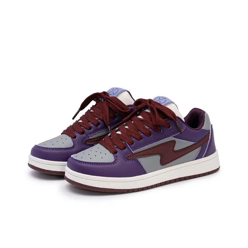 N6K8 Anti Slip Wear Resistant Low Top Skateboard Shoes Unisex Night Purple-2