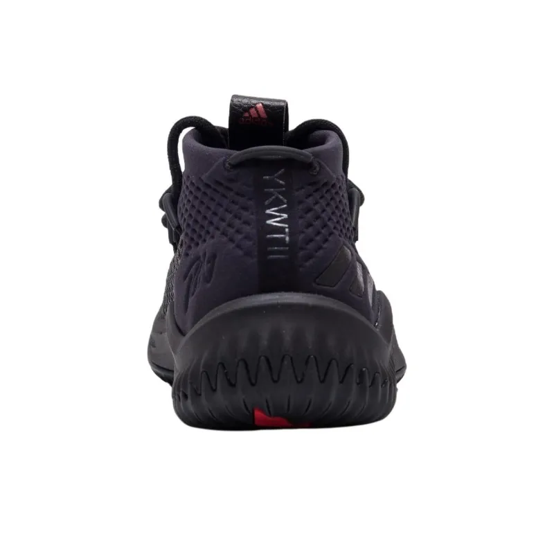 Adidas D Lillard 4 Anti Slip Wear Resistant Mid Top Basketball Shoes Unisex Black-2