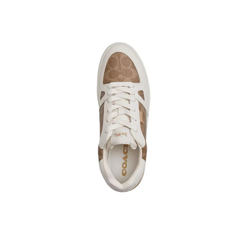 COACH Clip Low Top Skateboard Shoes Women's Brown-3