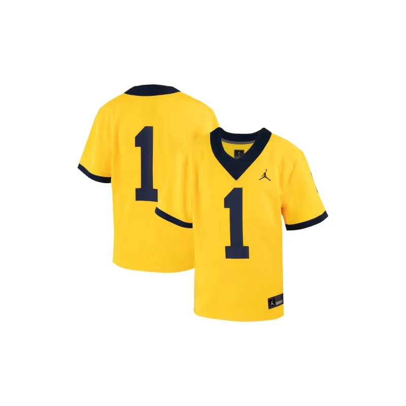 Jordan Michigan Wolverines Soccer Jerseys Men Yellow-3
