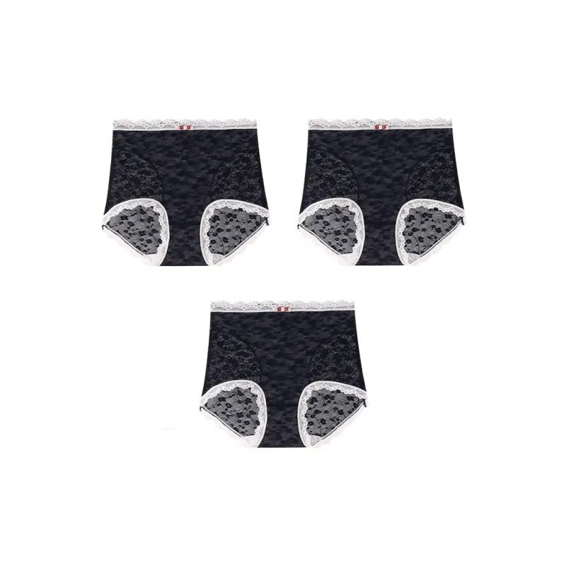YIKELU Underpants Women's 3 Pack Tech Black-0