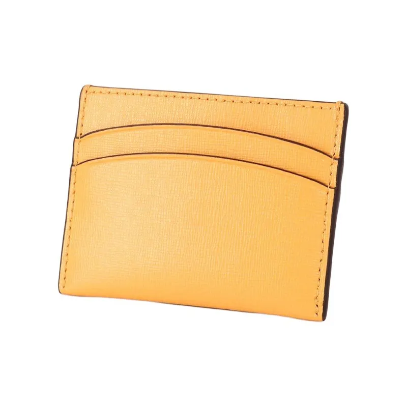 TORY BURCH Robinson Leather Card Holder Women's Light Mango-1