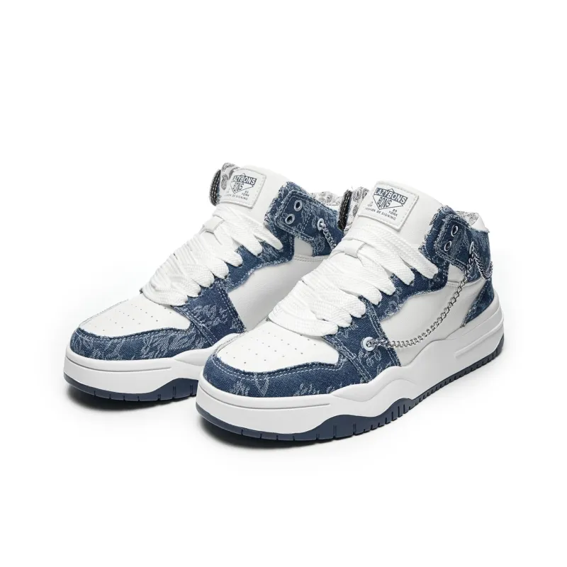 LAZY BONS Full Coverage Warm Anti Slip And Wear Resistant Breathable Height Increasing Mid Top Skateboard Shoes Unisex-1