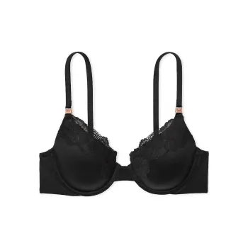 Victoria's Secret Body By Victoria Lightly Lined Full-Coverage Lace-Trim/B Bra Women's Black