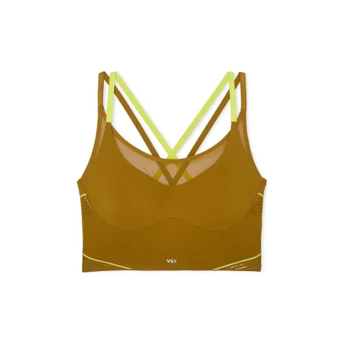 Victoria's Secret VSX Elevate Refined Contours Longline Bra/Fern Bra Women's Ginger Yellow
