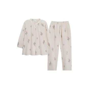 Sha Qian Pajama Set Women's Ivory White