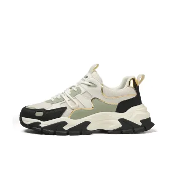 JEEP SPIRIT Chunky Sneakers Men Low Top Shuffleboard White
